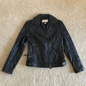 Michael Kors leather moto jacket